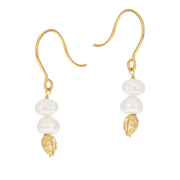 Boucles d'oreilles en or jaune et perles de culture