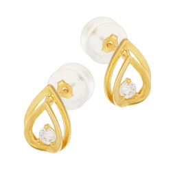 Boucles d'oreilles en or jaune et oxyde de zirconium