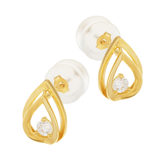 Boucles d'oreilles en or jaune et oxyde de zirconium