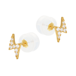 Boucles d'oreilles en or jaune et oxydes de zirconium