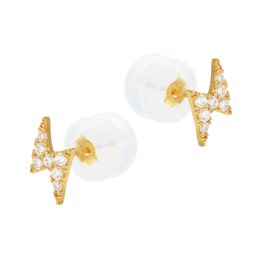 Boucles d'oreilles en or jaune et oxydes de zirconium