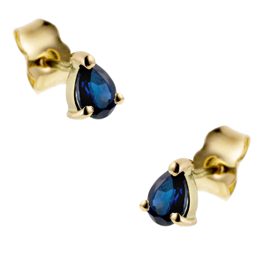 Boucles d'oreilles en or jaune, saphir.
