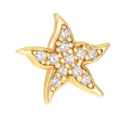 Boucles d'oreilles en or jaune et oxydes de zirconium, étoile