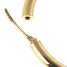 Créoles en or jaune, diamètre 40 mm.