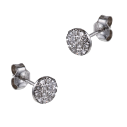 Boucles d'oreilles en or gris et diamants