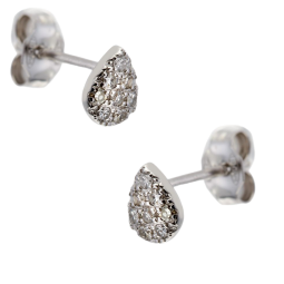 Boucles d'oreilles en or gris, diamants