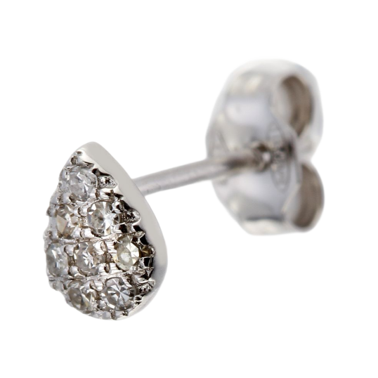 Boucles d'oreilles en or gris, diamants