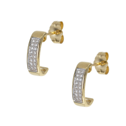 Boucles d'oreilles en or jaune rhodié, diamants