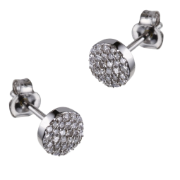 Boucles d'oreilles en or gris et diamants