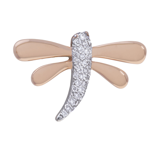 Broche pendentif en 2 ors et diamants