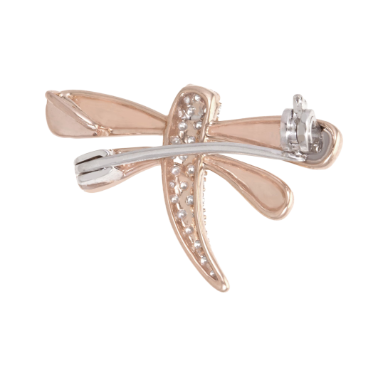 Broche pendentif en 2 ors et diamants