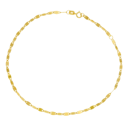 Chaîne de cheville en or jaune, maille fantaisie