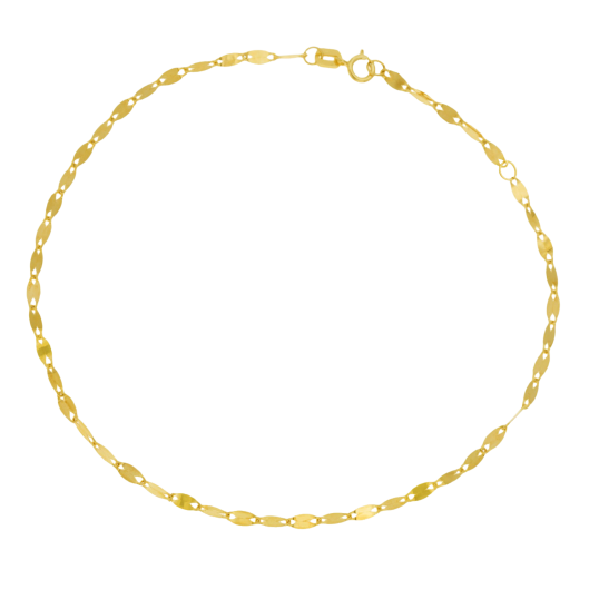 Chaîne de cheville en or jaune, maille fantaisie