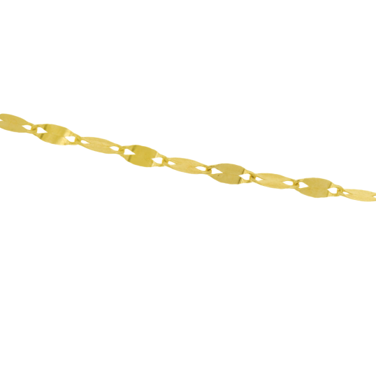 Chaîne de cheville en or jaune, maille fantaisie