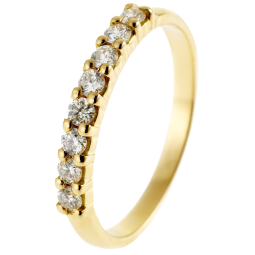 demi alliance serti 4 griffes or jaune , diamants