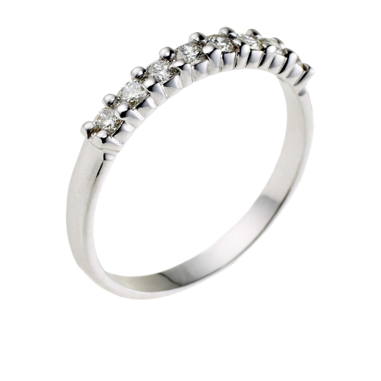 demi alliance serti 4 griffes or gris diamants