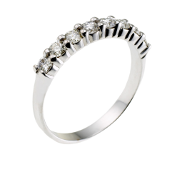 Demi alliance serti 4 griffes or gris diamants