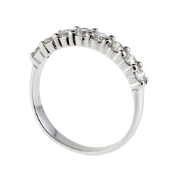 Demi alliance serti 4 griffes or gris diamants