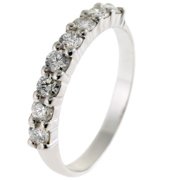 Demi alliance serti 4 griffes or gris diamants