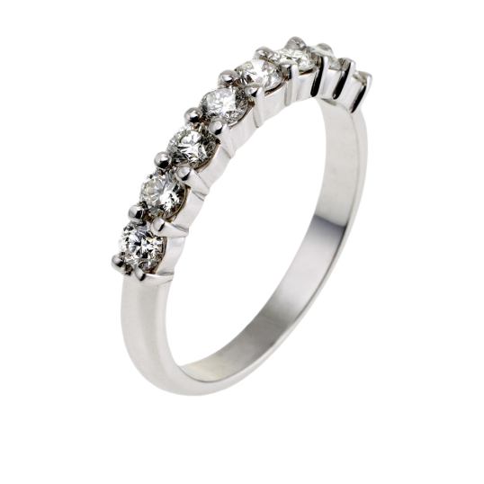 demi alliance serti 4 griffes or gris diamants