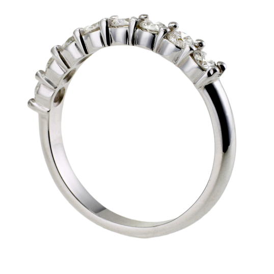 demi alliance serti 4 griffes or gris diamants