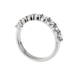 Demi alliance en or gris, diamants, serti griffes