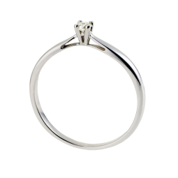 Bague solitaire en or gris, diamant, 4 griffes