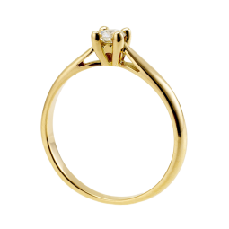 Bague solitaire en or jaune, diamant,4 griffes