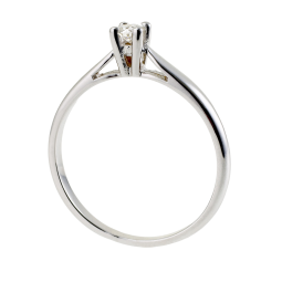 Bague solitaire en or gris, diamant, 4 griffes