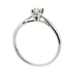 Bague solitaire en or gris, diamant,  4 griffes