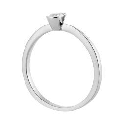 Bague solitaire en or gris, diamant, serti demi clos
