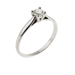 Bague solitaire en or gris, diamant, 4 griffes