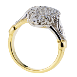 Bague marquise en 2 ors (moyen modèle), diamants
