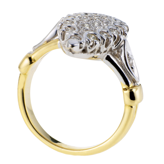 Bague marquise en 2 ors (moyen modèle), diamants Bague marquise en 2 ors (moyen modèle), diamants