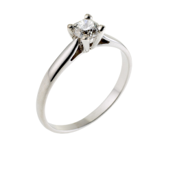 Bague solitaire en or gris, diamant, 4 griffes