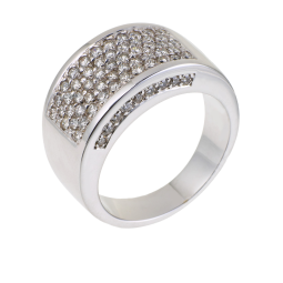Bague pavage en or gris et diamants