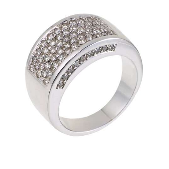 Bague pavage en or gris et diamants