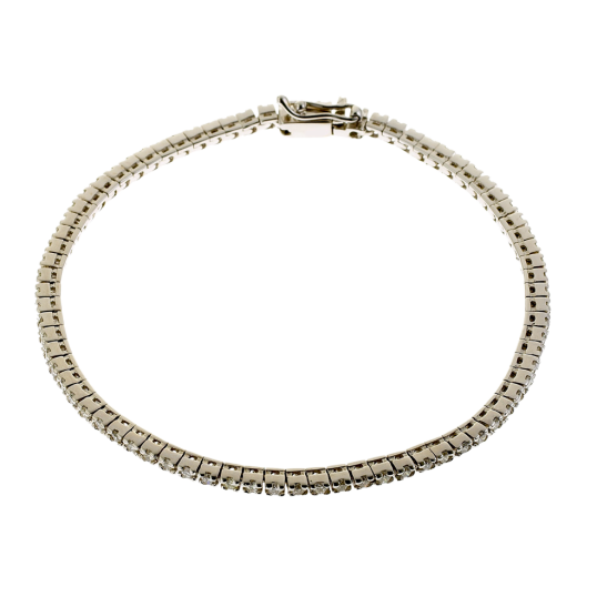 Bracelet en or gris, rivière de diamants (moyen modèle)