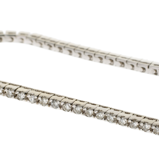 Bracelet en or gris, rivière de diamants (moyen modèle)