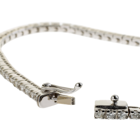 Bracelet en or gris, rivière de diamants (moyen modèle)