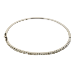 Bracelet jonc en or gris, diamants