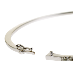Bracelet jonc en or gris, diamants