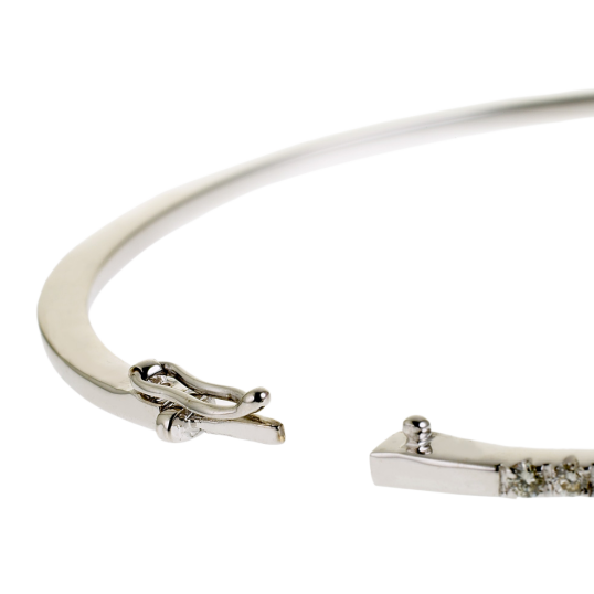 Bracelet jonc en or gris, diamants