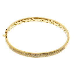 Bracelet jonc en or jaune, diamants