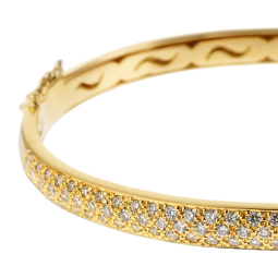 Bracelet jonc en or jaune, diamants