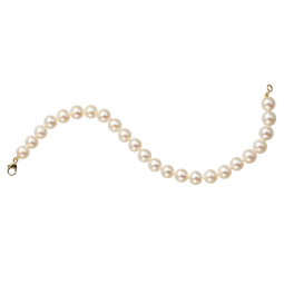 Bracelet en or jaune, perles de culture d'eau douce 5/5,5mm, fermoir mousqueton