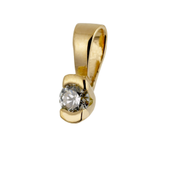 Pendentif en or jaune, diamant, serti demi clos