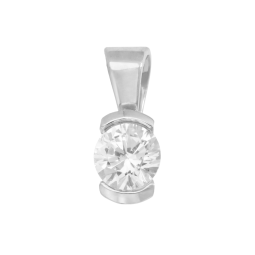 Pendentif en or gris, diamant, serti demi clos