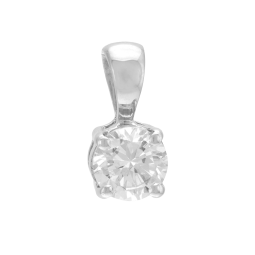 Pendentif en or gris, diamant, 4 griffes