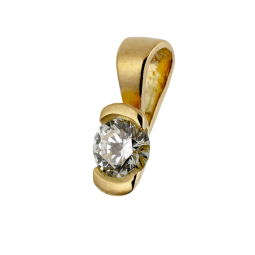 Pendentif en or jaune, diamant , serti demi clos